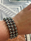 Multi Saucer Pearl Stretch Bracelets