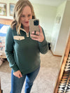 Quilted Pullover - Pine Green