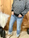 Risen Straight Leg Cuffed Jeans
