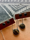Blackjack Circle Stone Earrings