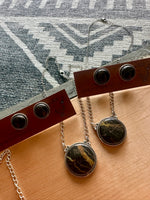 Blackjack Circle Stone Earrings
