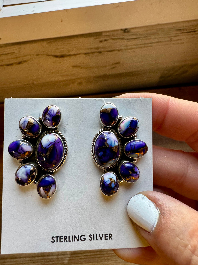 Big Stud violet rose earrings II