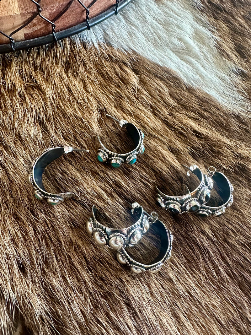 Stamped Hoop Earrings