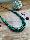 22 inch greener graduated turquoise necklace with Sterling silver pearls