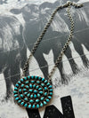 Kingman Turquoise Large Cluster Necklace