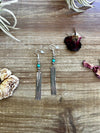 Mini chic earrings with turquoise and Sterling Silver Pearls