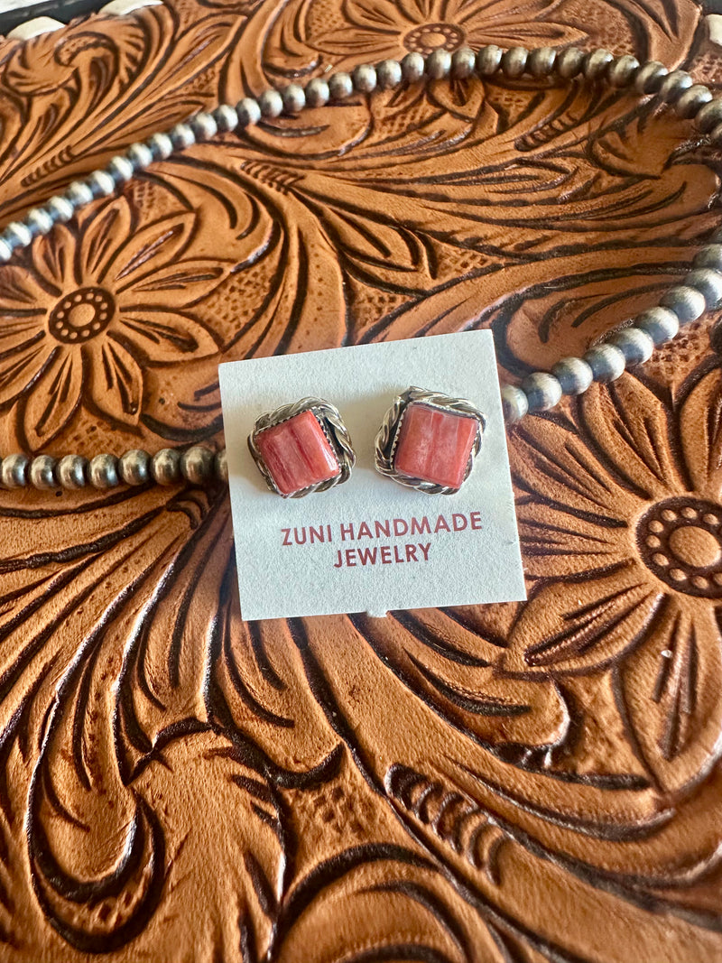 Orange Spiny Earrings