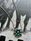 Kingman Turquoise  Flower Cluster Necklaces