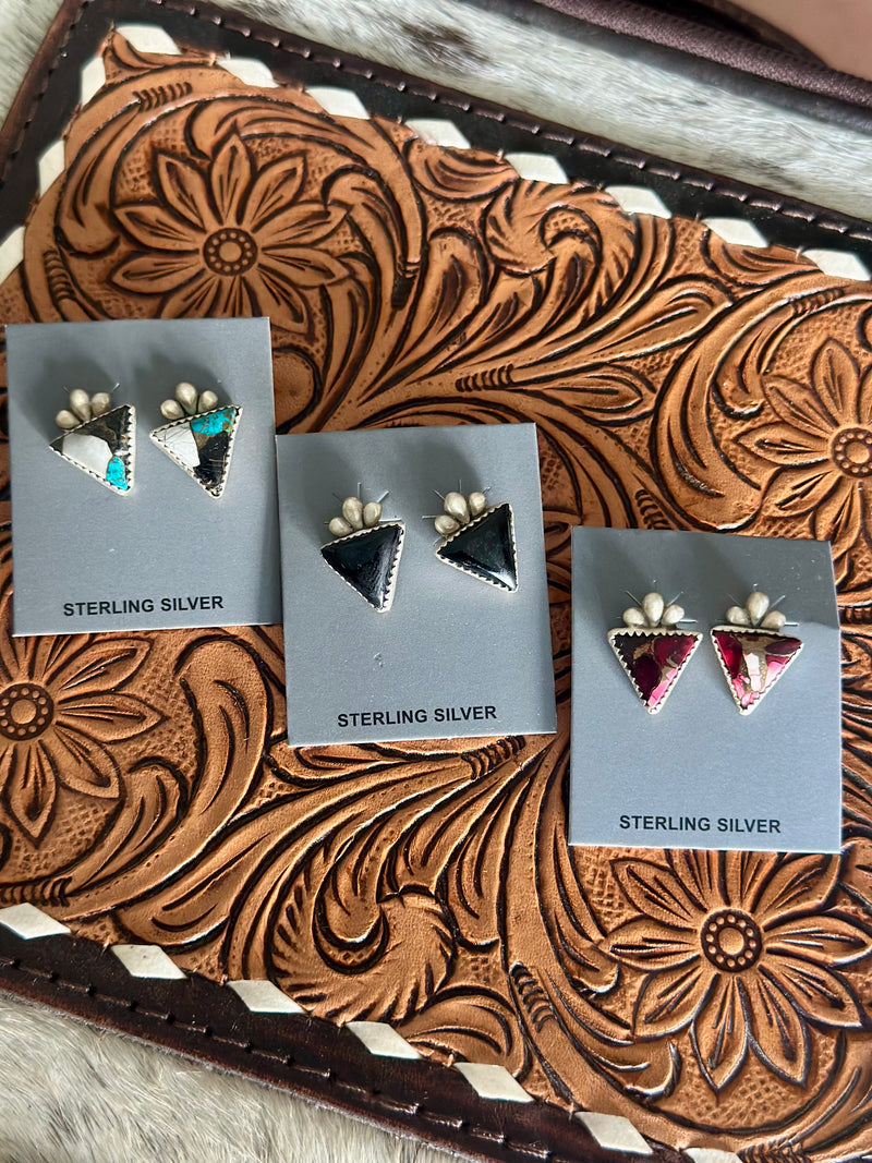Triangle Stone Earrings