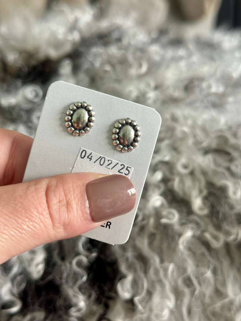 Dainty Sterling Ball Earrings