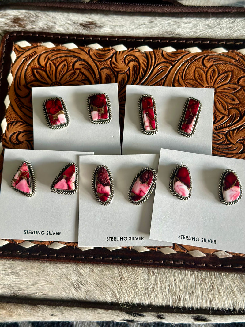 Dahlia Rose Stud Earrings
