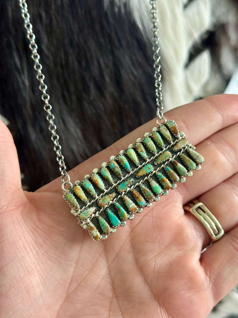 Turquoise Multi Stone Bar Necklace