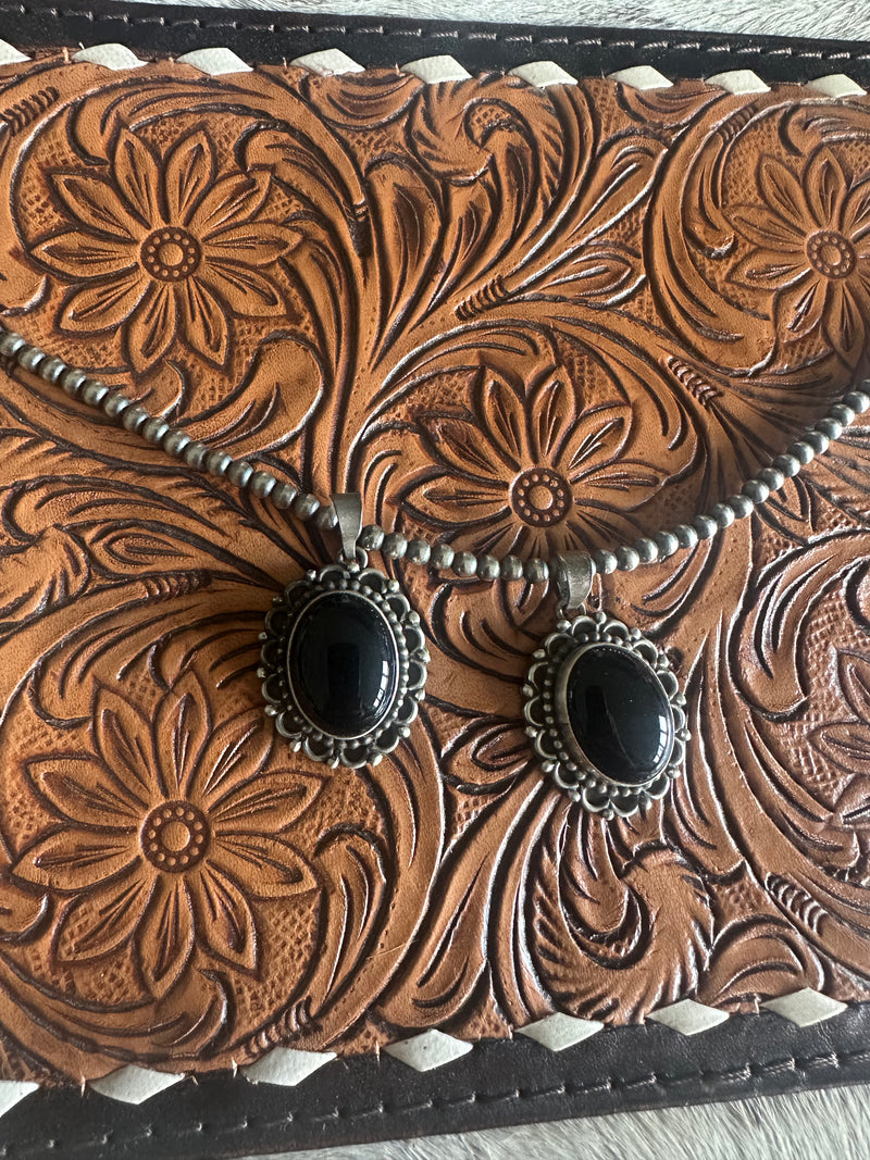 Black Onyx Oval Pendants