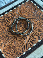 Black Onyx / Pearl Stretch Bracelet