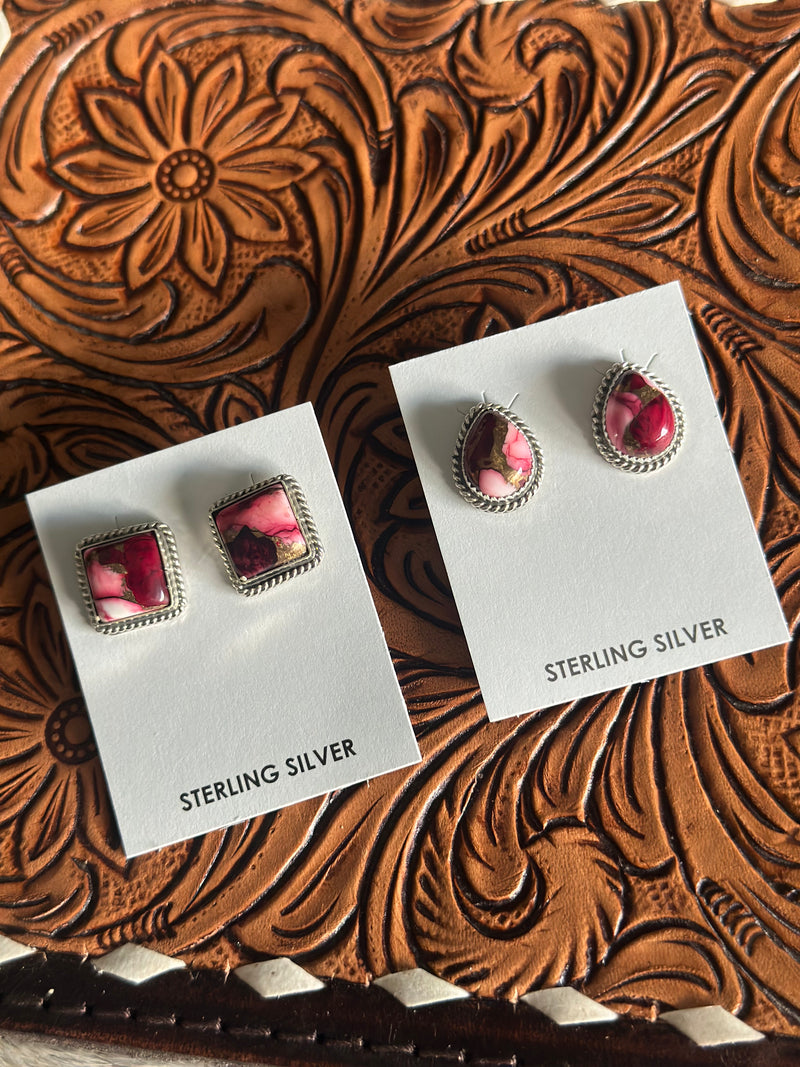 Dahlia Rose Stud Earrings