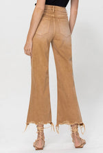 Vervet Distressed Cropped Jeans - Camel