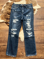 Flying Monkey Distress Cropped Jeans