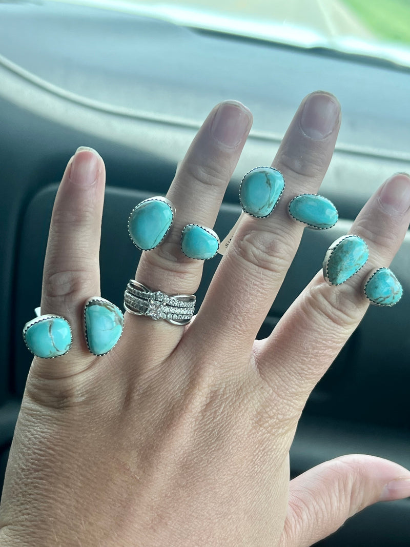 Adjustable Turquoise Stone Rings