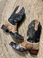 Tooled Leather & Cowhide Boots