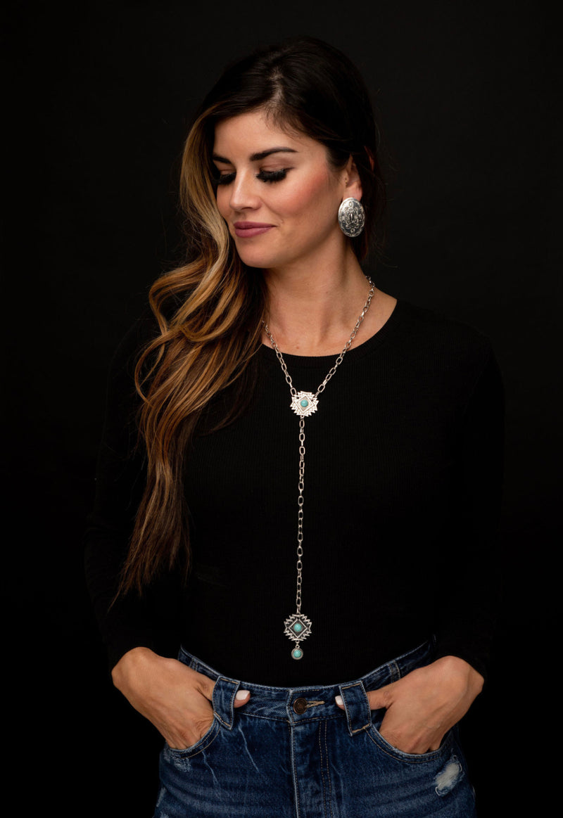 Aztec Concho Lariat Necklace