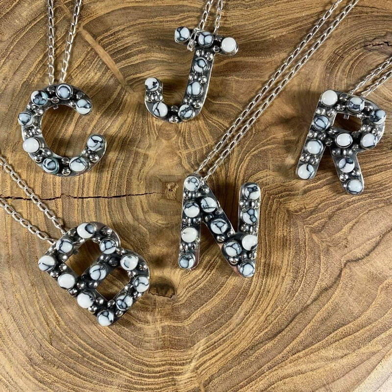 Howlite Initial Necklaces