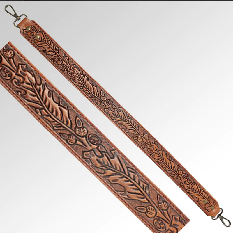 Tooled Leather Purse Strap
